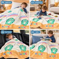 Nouvelle couverture en flanelle portable pour enfants avec motif de dinosaure de dessin animé, grande taille, antistatique, pour adultes, OEM et ODM disponibles