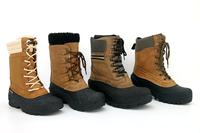 Bottes d'hiver chaudes et imperméables en cuir marron mi-mollet, légères et personnalisées YL617 pour hommes