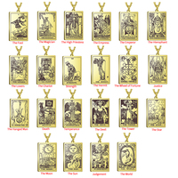 Tarot Card Rider Waite Pendentif Gravé Au Laser Astrologie Divination Magique Amulette Bijoux Colliers pour Femmes Hommes