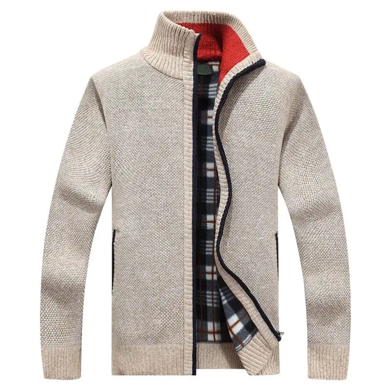 2021 New Men's Sweaters Autumn Winter Warm Cashmere Wool Zipper Cardigan Sweaters Man Casual Knitwear Sweatercoat male clothe