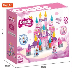 GUOAN TOYS 80PCS Pompier/Ingénieur/Château/Police Thème Grande Particule Bricolage Blocs de Construction Éducatifs pour Enfants - Product Image 2