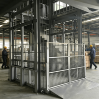 Ascenseur de fret vertical hydraulique électrique mural pour entrepôt, capacité de charge 300-5000 kg, télécommande électrique