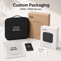 Étui rigide pour ordinateur portable en EVA personnalisé, multi-compartiments, étanche, sac organisateur d'accessoires informatiques avec poignée, OEM ODM