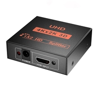 Répartiteur HDMI 4K Ultra HD 30Hz 3D, Commutateur HDMI HD 1x2 1080P, Répéteur 1 entrée 2 sorties pour HDTV, Projecteur, PS3