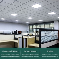 Lámpara de Techo Empotrada de Ingeniería de 90x90cm 1.2x1.2m 1200mm, Panel Plano Grande de Aluminio Ultrafino para Oficina y Vestíbulo