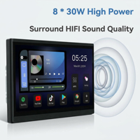 Amplificateur domestique ZHIKU 7 pouces WiFi Android 11 avec écran tactile, carte TF, mini USB, Google Play, YouTube, Spotify, en alliage d'aluminium