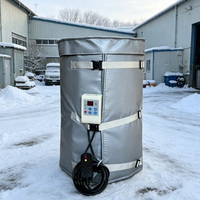 Chauffe-tambour gris 30 gallons à prix d'usine, en tissu Oxford imperméable, avec gaine chauffante en alliage de nicrome, portable et câblée