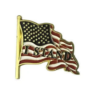 Grosir Unite State Of America Flag Election 2024 Badge I Stand Metal PIN