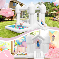 Château gonflable FBSPORT blanc, aire de jeux intérieure pour tout-petits, équipement de jeu souple pour garderie, aire de jeux extérieure pour enfants
