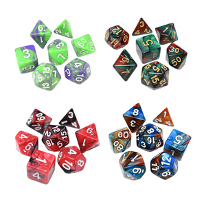 פנינה שחור 7 יח'\סט דלפק polyedral מותאם אישית 4/6/8/10/12/20 אגאר קוביות קוביות קוביות אקריליק פלסטיק - Product Image 1