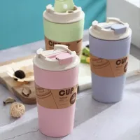 Tasse à café en fibre de blé biodégradable écologique pour micro-ondes de 500ml tasses réutilisables