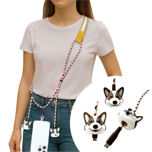 Soporte de Silicona para Teléfono con Diseño de Perro Corgi, Correa Ajustable para Colgar, Diseño Resistente - Product Image 1