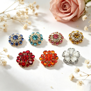 Multi‑Style Rhinestone Crystal Shank <b>Buttons</b> Flower Heart Shape Decorative Sew‑on <b>Buttons</b> For Wedding Dress Garment Ornament - Product Image 3