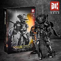 Ensemble de blocs de construction DK 2012 Black Mech Warrior, 1053 pièces, modèle de pistolet et d'épée convertible, jouet d'assemblage DIY, cadeau pour garçons
