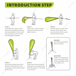 Tùy Chỉnh Ngoài Trời Quảng Cáo Lông Cờ Dấu Hiệu Tear Drop Bãi Biển Cờ Với Cực Spike Chéo Cơ Sở Khuyến Mại Biểu Ngữ - Product Image 3