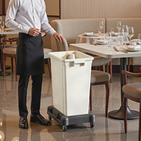 Chariot mobile 60L pour la collecte des déchets alimentaires et des outils de nettoyage, équipement commercial avec roues pour hôtel