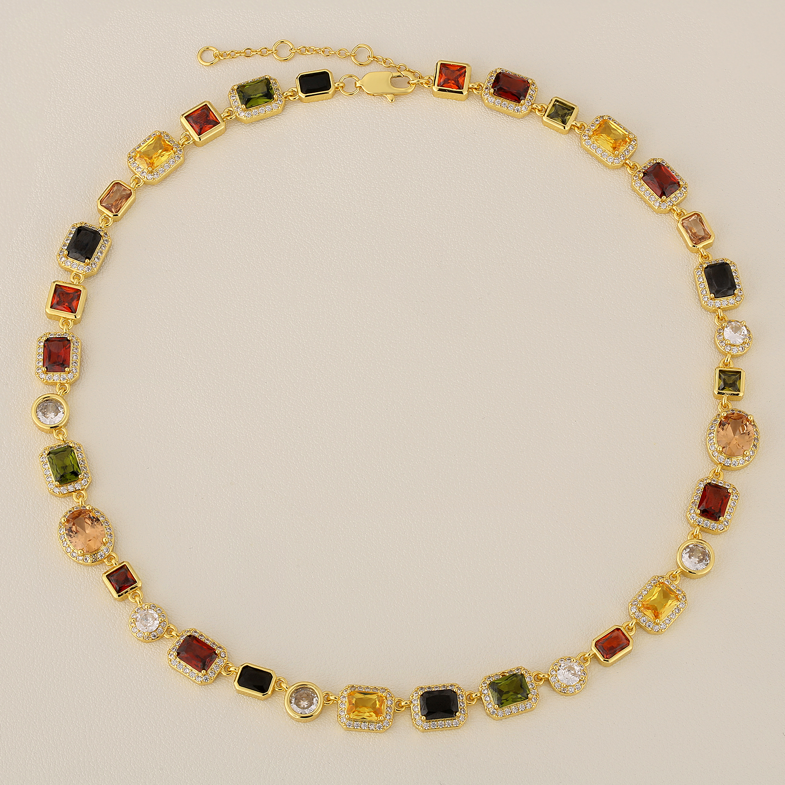 10mm Colorful Zirconia Necklace