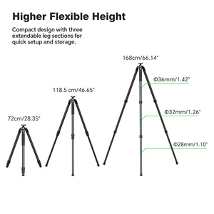 Fanaue HT-3630-65 20kg Khả năng chịu tải sợi <span class=keywords><strong>carbon</strong></span> Chân máy <span class=keywords><strong>4</strong></span> phần 36mm ống tích hợp bóng đầu săn bắn chân máy - Product Image 3
