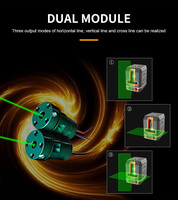 Niveau laser autonivelant INORM avec précision de 3 mm/10 m, outil de nivellement laser vert pour le bricolage à domicile, carrelage, armoires, mode impulsion