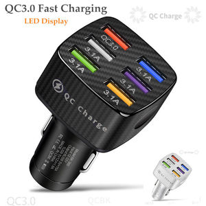 ที่ชาร์จในรถยนต์แบบ 6 in 1 QC3.0 6USB 15A วัสดุทนไฟ PC ได้รับการรับรอง CE FCC ที่ชาร์จเร็วสำหรับโทรศัพท์มือถือ - Product Image 2