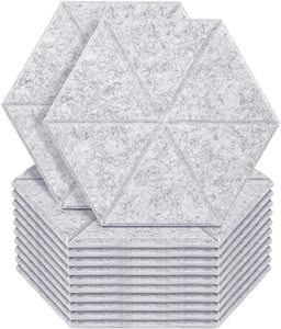 Panneaux acoustiques en <span class=keywords><strong>tissu</strong></span> feutré polyester à rainures en V personnalisées, absorbant le bruit, pour la décoration murale intérieure, en forme de tuiles hexagonales - Product Image 4