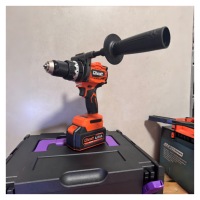 Perceuse à percussion sans fil industrielle sans balais 180 Nm, kit tout-en-un OEM avec chargeur de batterie et boîte à outils pour la construction
