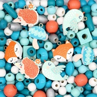 Kit de perles en bois à thème personnalisé, fabricant OEM ODM, ensemble de 450 pièces pour la création de bijoux pendentifs, conception pour la vente en gros et les marques privées