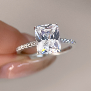 Luxury Platinum Plated Customizable Women's Engagement Wedding <b>Ring</b> <b>Set</b> Romantic Modern Style Inlay Zircon Brass Fashion <b>Rings</b> - Product Image 3