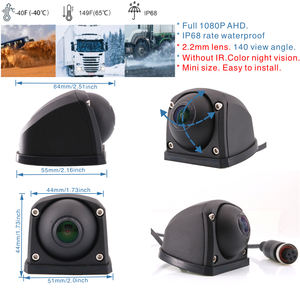 Mini caméra de surveillance CCTV pour bus, camion, voiture, 1080P AHD NTSC, vue à 120 degrés, entièrement métallique, indice d'étanchéité IP68, vision nocturne couleur, port 4 broches - Product Image 6