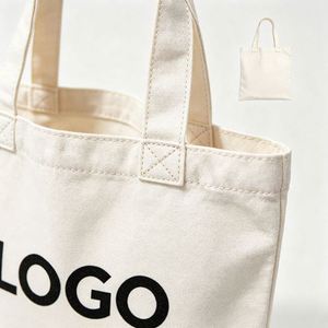 Lightweight Soft Recycled Cotton Canvas Tote Bag Custom Logo Portable <b>Handbag</b> for Office Daily Commute Lady Fashion - Product Image 3