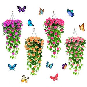 Butterfly Rose <b>Flower</b> Basket Self-adhesive PVC <b>Wall</b> Stickers for Living Room and Bedroom Decoration <b>Wall</b> Stickers - Product Image 5