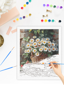 Kits de peinture par numéros CHENISTORY pour adultes, fleurs de marguerite, art mural moderne, peinture sur toile acrylique pour la décoration de la maison - Product Image 3