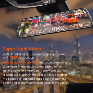 กล้องติดรถยนต์ Wolfbox G840H 2.5K Mirror GPS 12 นิ้ว พร้อมระบบมองกลางคืน เลนส์คู่ บันทึกภาพ - Product Image 3