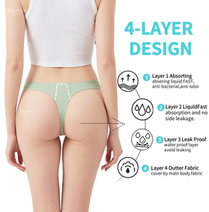 Ventes en gros de culottes menstruelles invisibles sans couture à 4 couches, imperméables, confortables et respirantes - Product Image 4