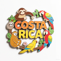 Vente en gros de souvenirs de voyage Toucan émaillé à bec de quille Souvenirs de plage de Panama Aimant de réfrigérateur en métal pays