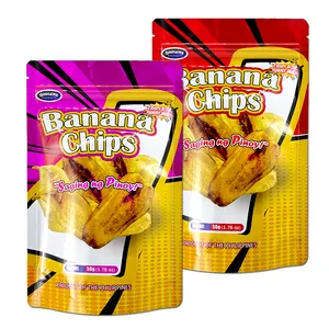 Lá nhôm đứng lên túi màu in khoai tây chiên thực vật chip giòn chip hạt bao bì thực phẩm tùy chỉnh