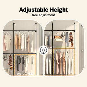 YIJIALE Stand <strong>Clothes</strong> Rack Metal <strong>Clothes</strong> Racks <strong>Rails</strong> <strong>Wall</strong> <strong>Mounted</strong> <strong>Clothes</strong> Racks - Product Image 4