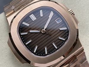 Reloj Mecánico de Lujo de Super Calidad, Resistente al Agua, 40 mm, Fábrica DDF, Movimiento ETA 324, 5711, Peso 141 g, Oro Rosa, Correa de PP Marrón - Product Image 2