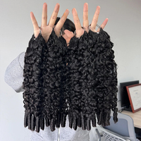 Extensions de cheveux humains bouclés birmanes 12A, sans nœuds, pré-séparées, noires naturelles, légères et réutilisables pour crochet