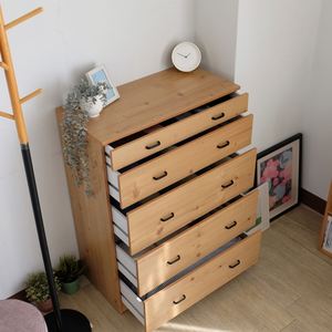 Wooden Walnut Color 5-Drawer Chest, Bedroom Storage Chest - <b>Large</b> Capacity, Sturdy Construction, Factory Direct - Product Image 4