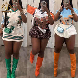 Conjuntos de falda de moda para <span class=keywords><strong>mujer</strong></span>, camisa holgada con estampado de malla, <span class=keywords><strong>Jersey</strong></span> y minifaldas, conjuntos de 2 piezas, conjuntos de <span class=keywords><strong>Jersey</strong></span> informales Y2K de dos piezas - Product Image 4