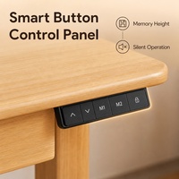Bureau électrique en bois massif de qualité supérieure, double moteur, réglable en hauteur (120-160 cm), ergonomique, durable, écologique, pour le travail assis-debout