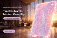 Vente en gros de feuilles de PMMA colorées découpées au laser résistantes aux UV, feuilles d'acrylique moulé effet nacré de 3 mm pour utilisation publicitaire
