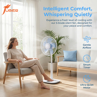Ventilateur de table 2 en 1 avec écran LCD de 16 pouces, télécommande, 5 pales oscillantes, pied détachable, base stable, faible bruit, pour la maison