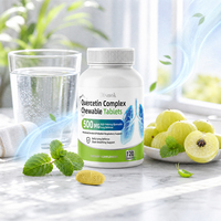 Comprimés à croquer de Quercétine Complexe à Marque Blanche OEM, Extrait Herbal Naturel pour le Soutien de la Santé des Voies Respiratoires Supérieures et Pulmonaire, 120 Comprimés