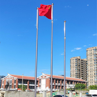 Mât de drapeau conique rond en acier inoxydable/aluminium, durable et étanche, avec anse interne