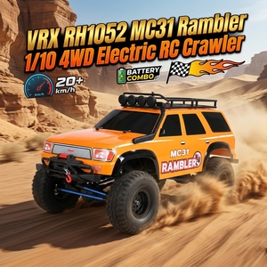 VRX RH1052 MC31 Rambler รถบังคับวิทยุแบบครอว์เลอร์ ขนาด 1/10 ขับเคลื่อน 4 ล้อ ใช้มอเตอร์ไฟฟ้า 550 ระยะฐานล้อ 313 มม. ความถี่ <span class=keywords><strong>2</strong></span>.4GHz พร้อมใช้งาน (RTR) สำหรับวิ่งออฟโรด รถบั๊กกี้วิ่งบนหิน อะไหล่รถ - Product Image 1