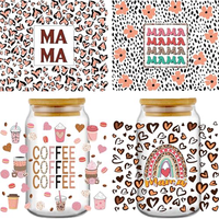Enveloppes adhésives UV DTF 16oz pour gobelets, autocollants de transfert à froid pour verres, accessoires pour l'artisanat, les loisirs créatifs et les cadeaux DIY