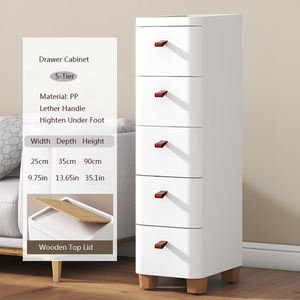 <span class=keywords><strong>Commode</strong></span> de rangement simple en PP blanc à plusieurs niveaux, style japonais, avec 4 tiroirs, pour chambre à coucher - Product Image 4