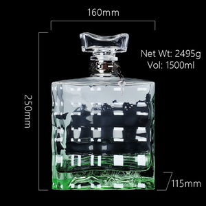 Bouteille en verre <span class=keywords><strong>de</strong></span> 1500 ml pour whisky, brandy, <span class=keywords><strong>cognac</strong></span>, rhum, <span class=keywords><strong>liqueur</strong></span>, saké, vin <span class=keywords><strong>de</strong></span> fruits, emballage en bouteille carrée - Product Image 5